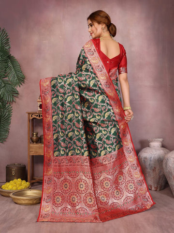 Varanga Women Banarasi Saree With Blouse Piece